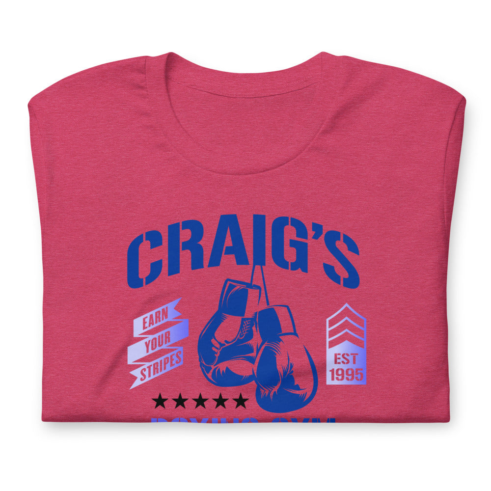 "Craig's Boxing Gym" Unisex t-shirt (blue)