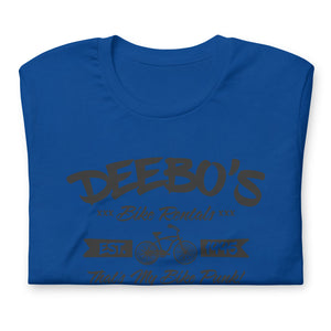 "DEEBO's Bike Rentals" Short-sleeve t-shirt (blk)