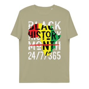 "BLACK HISTORY 24/7" Unisex organic cotton t-shirt