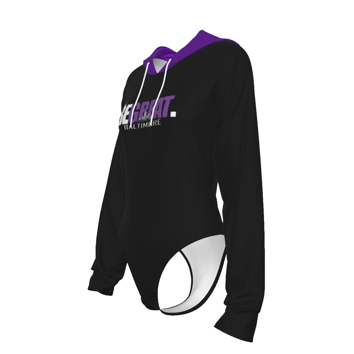 Women's Raglan "BE GREAT" (B-More) Bodysuit (Blk/Purple)