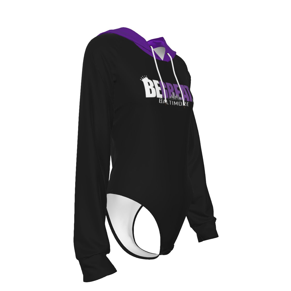 Women's Raglan "BE GREAT" (B-More) Bodysuit (Blk/Purple)