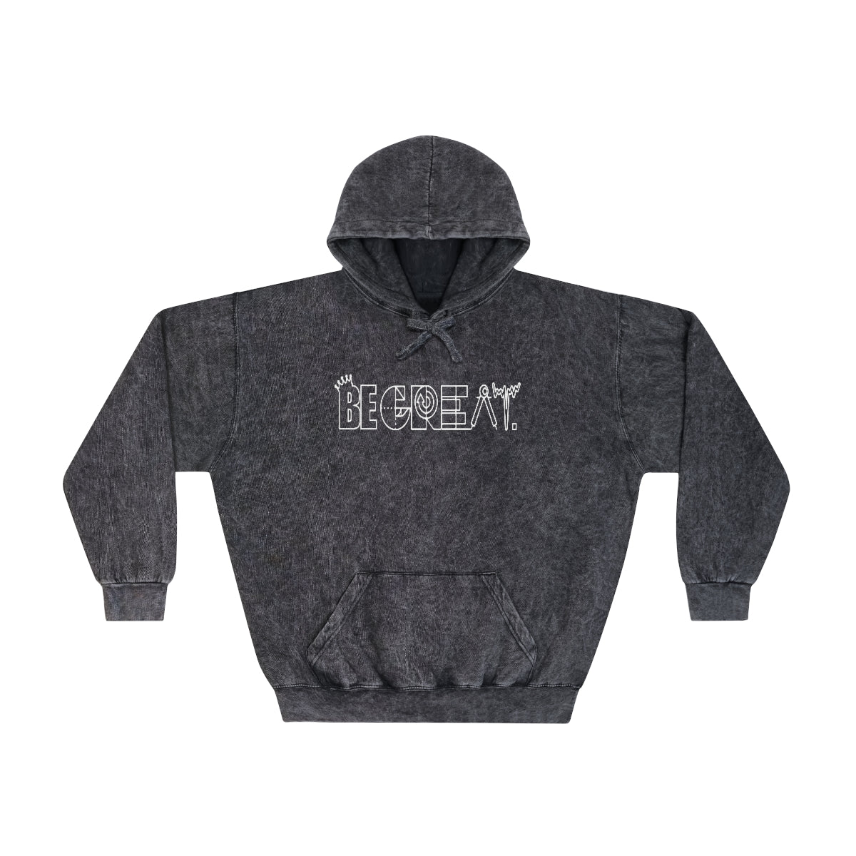 "BE GREAT" (architecture) Unisex Mineral Wash Hoodie