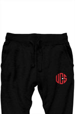 Load image into Gallery viewer, Black premium joggers (red/white)

