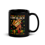 Load image into Gallery viewer, &quot;Black History&quot; Black Glossy Mug

