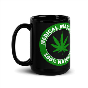 "100% Natural" Black Glossy Mug