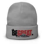 Load image into Gallery viewer, &quot;BE GREAT&quot; Embroidered Beanie (blk/red)
