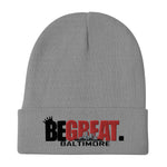 Load image into Gallery viewer, &quot;BE GREAT&quot; Embroidered Beanie (blk/red)
