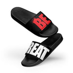 Load image into Gallery viewer, &quot;BE GREAT&quot; Men’s slides (Red/wht)
