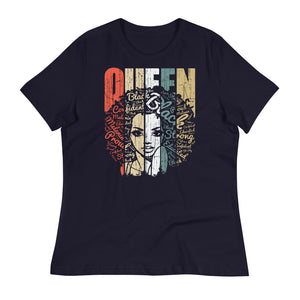 "QUEEN" typography Women's Relaxed T-Shirt