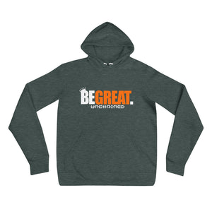 "BE GREAT" Unisex hoodie (white/orange)