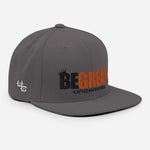 Load image into Gallery viewer, &quot;BE GREAT&quot; Snapback Hat (black/orange)
