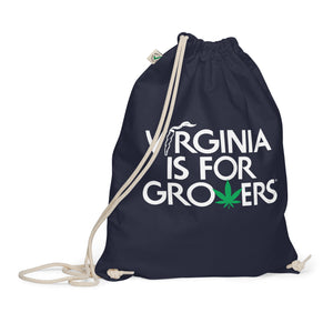 "VA is for Growers" Organic cotton drawstring bag