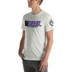 Load image into Gallery viewer, &quot;BE GREAT&quot; (B-More)  unisex t-shirt (Blk/Purple)

