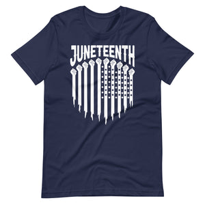 "Juneteenth Flag" Unisex t-shirt (wht)