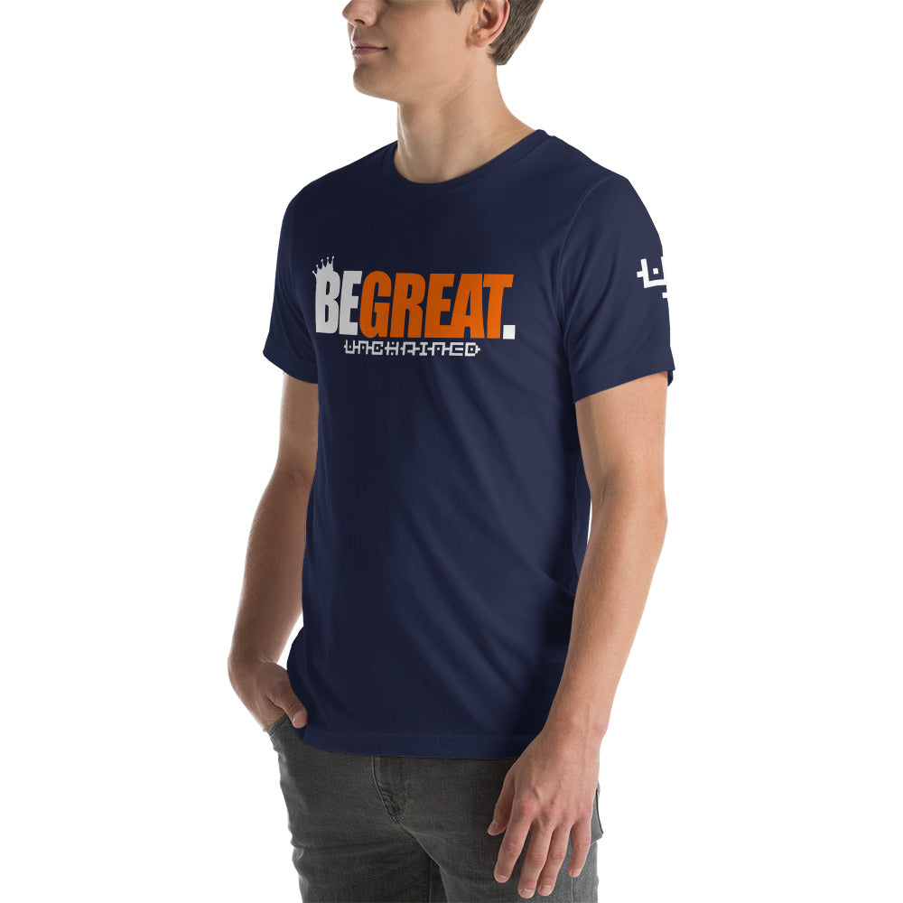 "BE GREAT" Short-Sleeve T-Shirt (white/orange)