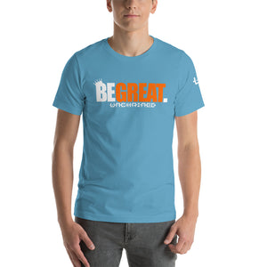 "BE GREAT" Short-Sleeve T-Shirt (white/orange)