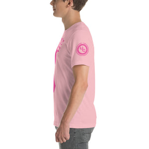 "PINK Feathered Ribbon" Short-Sleeve Unisex T-Shirt