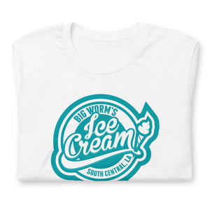 "Big Worm's Ice Cream" Short-sleeve t-shirt (teal)