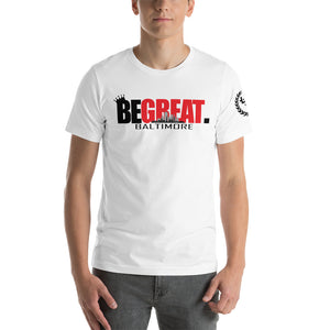 "BE GREAT" (B-More) unisex t-shirt (Blk/Red)