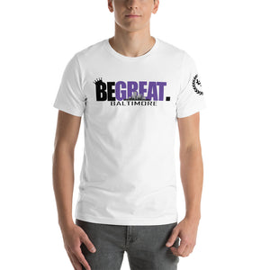 "BE GREAT" (B-More)  unisex t-shirt (Blk/Purple)