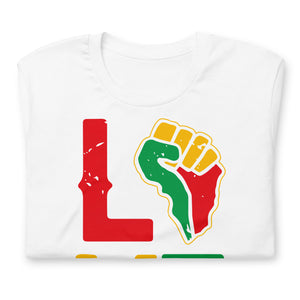 "LOVE" Unisex t-shirt (RGY)