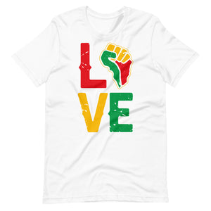 "LOVE" Unisex t-shirt (RGY)