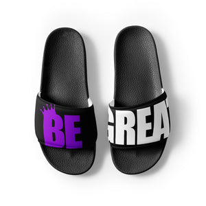 "BE GREAT" Women's slides (Purple/Wht)