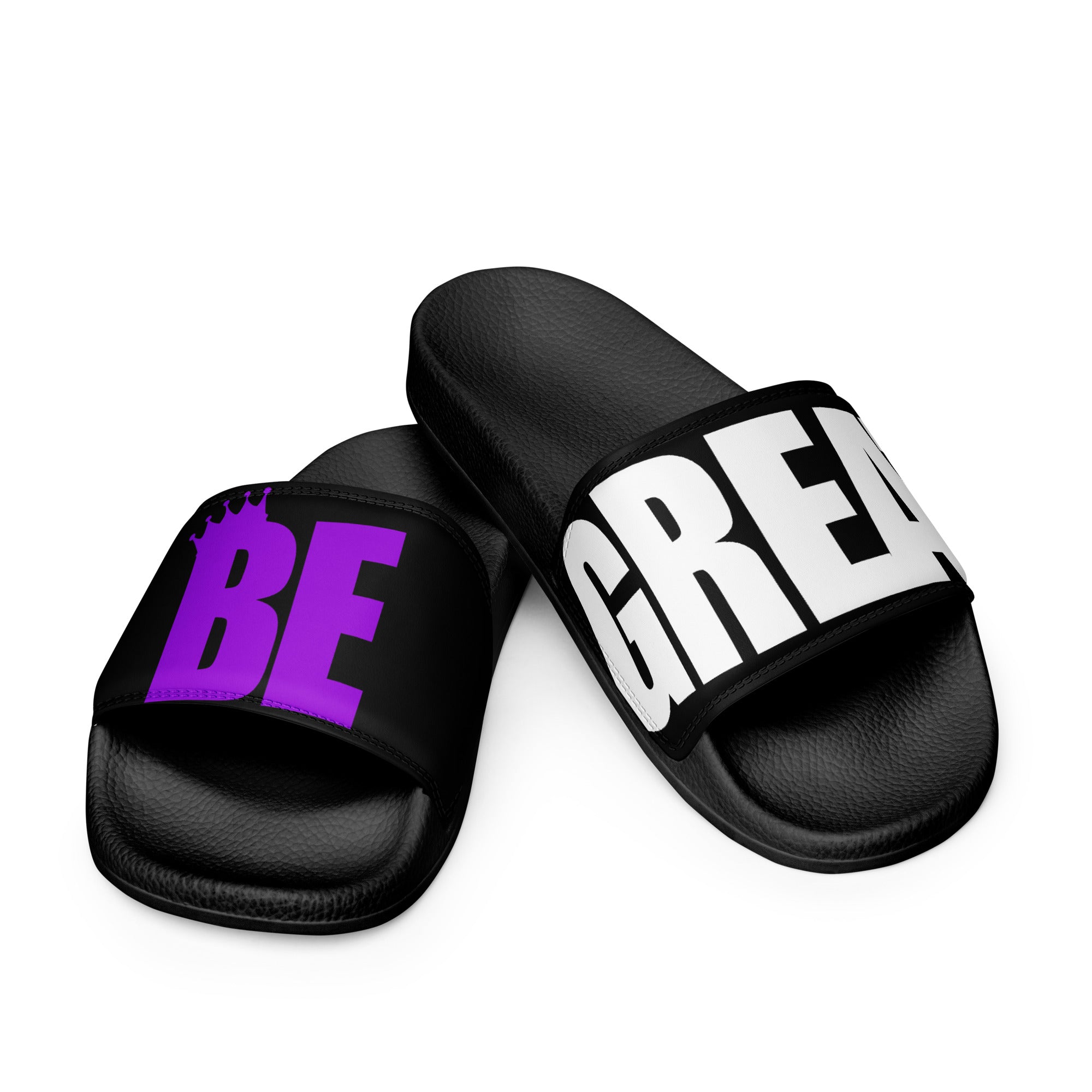 "BE GREAT" Women's slides (Purple/Wht)