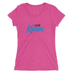 Load image into Gallery viewer, &quot;JASE KEVION&quot; Ladies&#39; short sleeve t-shirt (black/ blue)

