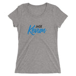 Load image into Gallery viewer, &quot;JASE KEVION&quot; Ladies&#39; short sleeve t-shirt (black/ blue)
